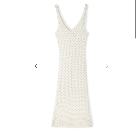 Zulu & Zephyr Dresses Zulu Zephyr White Cotton Crochet Knit Dress